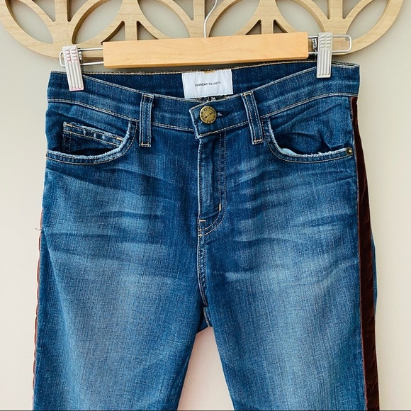 Current/Elliott Stiletto Velvet Striped Jeans Sz 26 - Picture 2 of 11